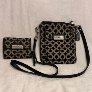 COACH Kristin Signature Graphic Swingpack Crossbody w/matching wallet
